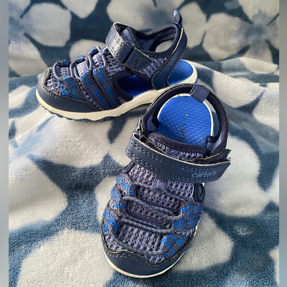 Carter’s Toddler Blue Sandals with Velcro Strap - Picture 2 of 7